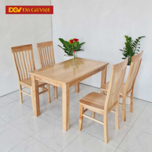 Bộ Bàn Ăn 4 Ghế Kiểu Dáng Hiện Đại Màu Nâu Tự Nhiên Giá Tốt