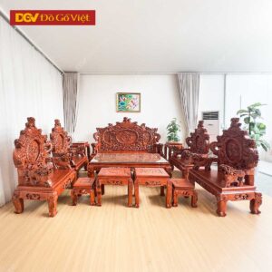 Bộ Bàn Ghế Salon Gỗ Hương Việt Nghê Đỉnh Tay 12 12 Món