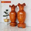 Cặp Lục Bình Gỗ Hương Đỏ Cao 107cm Đường Kính 38cm Giá Tốt