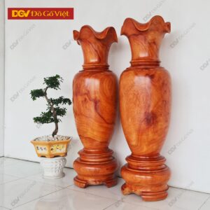 Cặp Lục Bình Gỗ Hương Đỏ Cao Cấp Cao 1m3 Đẹp Giá Rẻ