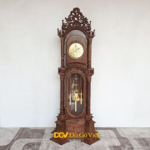 Đồng Hồ Tháp Đứng Gỗ Mun Đuôi Công Cao Cấp Giá Tốt