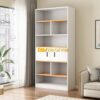 Giá Sách Phòng Khách Gỗ MDF Lõi Xanh Chống Ẩm Màu Trắng Đẹp