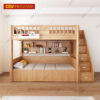 Giường Tầng Trẻ Em Gỗ Tự Nhiên Tích Hợp Cầu Thang Ngăn Kéo
