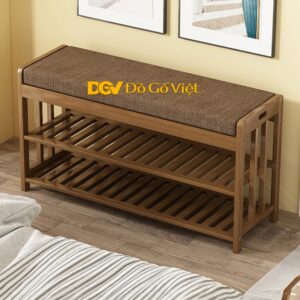 Kệ Để Dép Bằng Gỗ Gắn Kèm Ghế Bọc Nệm Tiện Lợi Dễ Sử Dụng