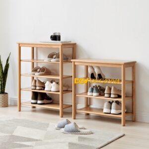Kệ Giày Dép Tối Giản Nhiều Tầng Gỗ Tự Nhiên Màu Sồi Giá Tổt