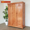 Tủ Cất Quần Áo Gỗ Sồi 3 Cánh Mở 2 Buồng Pano Chạm Đẹp Giá Rẻ