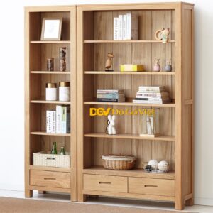 Tủ Chứa Sách Có Hộc Kéo Nhiều Tầng Tiện Lợi Gỗ Tự Nhiên Đẹp