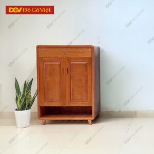 Tủ Để Giày Dép 2 Cánh Gỗ Xoan Thiết Kế Tối Giản Tiện Dụng