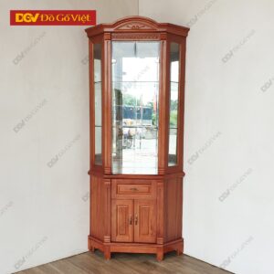 Tủ Rượu Góc Gỗ Sồi Nga Màu Nâu Cho Phòng Khách Nhỏ Đẹp Rẻ