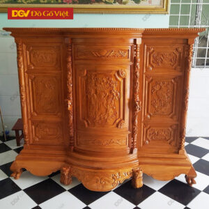 Tủ Thờ Gia Tiên Gỗ Gõ Đỏ Bụng Phệ 6 Chân 1m47 Đẹp Giá Tốt